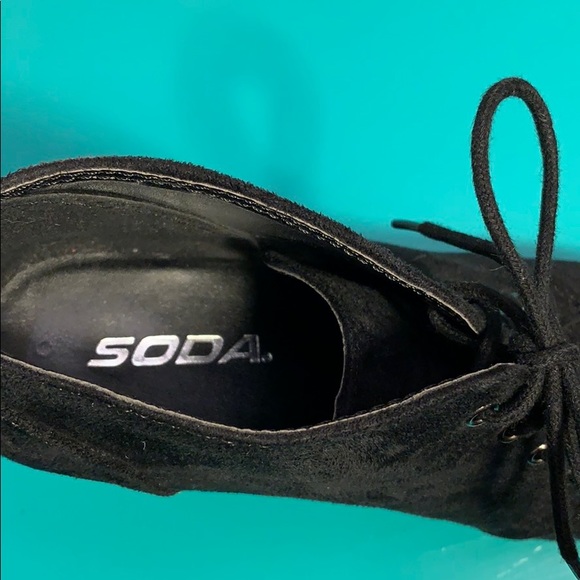 Soda Black Laceup Platform Wedge Size 7 - Picture 7 of 7